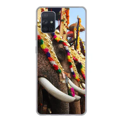 Produktbild von MuchoWow® Handyhülle Schutzhülle Hülle für Samsung Galaxy A71 Elefant - Parade - Tiere Silikon Softcase Handy Hülle - Kartenbesitzer