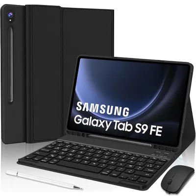 Image de Coque Clavier pour Samsung Galaxy Tab S9 FE (10,9 Pouces) Protection avec Clavier Bluetooth + Souris Sans Fil + Stylet