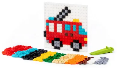 Image de Blocs de construction mosaïque, thème : pompiers, 350 pièces. Marque : Wader Polesie