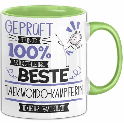 Produktbild von Beste Taekwondo-Kämpferin Der Welt Tasse Geschenk für Eine Taekwondo-Kämpferin  Und Sicher Geschenkidee Geburtstag Weihnachten (Grün)