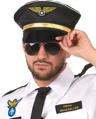 Produktbild von Pilotenmütze schwarz-gold - Einheitsgröße