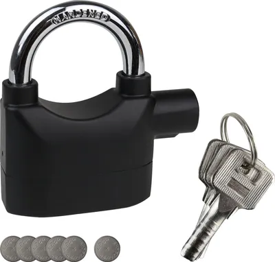 Produktbild von HMF 3503-02 Vorhängeschloss, Alarmfunktion, 110dB, 9,8 x 7,1 x 3,35 cm, Schwarz