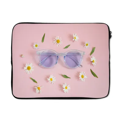 Produktbild von MuchoWow® Laptop Hülle 14 ZollSonnenbrille mit Gänseblümchen Laptoptasche - Laptoptasche - Stoßsicher - Schutzhaube