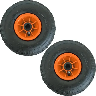 Produktbild von 2X Sackkarrenrad 260x85 mm 3.00-4 Nabenlänge 75 mm Luftbereifung Ersatzrad Bollerwagenrad 4-lagiges Gewebe 4 PR