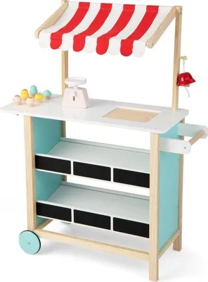 Produktbild von Eiswagen aus Holz für Kinder mit Marktregalen