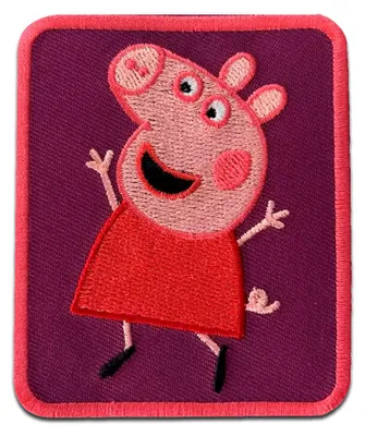 Obrázok produktu pre Comercial Mercera Peppa Wutz jumps children - záplata, nažehľovačka, nažehľovačka, nášivka, záplaty, na nažehlenie, veľkosť: 6 x 6,4 cm