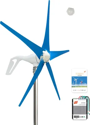 Zdjęcie produktu dla Generator turbiny wiatrowej, moc 400W, wydajne wytwarzanie energii, niebieskie 5 łopat, 400W, 24V