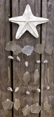 Produktbild von Maritimes Windspiel Mobile mit Muscheln, 40 cm lang, 13 cm breit