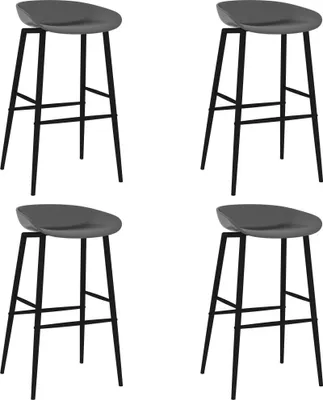 Image de Chaises de bar lot de 4 gris
