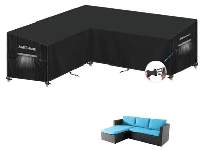 Produktbild von Abdeckhaube für L-Form Loungemöbel 420D Oxford Wasserdicht Winddicht UV-Beständig 140x210x90x80/60cm