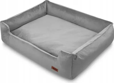 Image de Lit pour chien gris velours doux bouledogue HUGGY DOGGY M