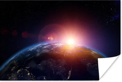 Produktbild von MuchoWow® Poster Sonnenaufgang aus dem Weltraum 60x40 cm - Schlafzimmerdekoration