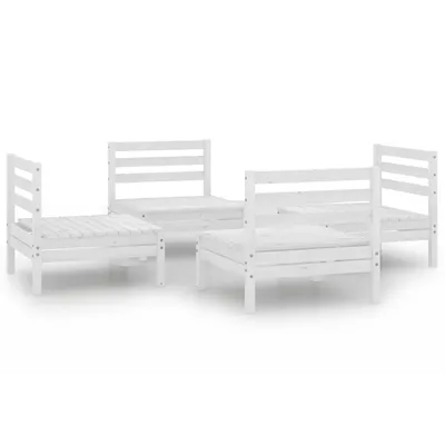 Produktbild von vidaXL 4-tlg. Garten-Lounge-Set Weiß Kiefer Massivholz