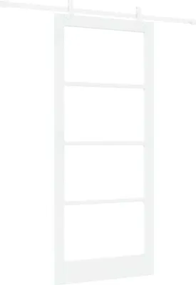 Produktbild von vidaXL Schiebetür Weiß 93 x 211 cm Massivholz Kiefer und Glas