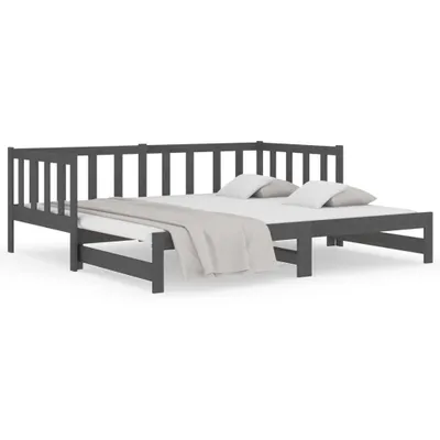 Obrázek produktu pro Výsuvná postel šedá 2x (90 x 190) cm masivní borovice