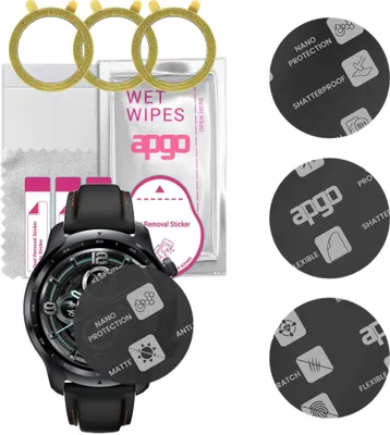Produktbild von apgo 3 Stück Schutzglas, Matt, kompatibel mit Mobvoi TicWatch Pro 3 Smartwatch, Hybrid 8H, Ersatz für Hartglas, Displayschutzglas, Bildschirmschutz, Displayschutz, kratzfest