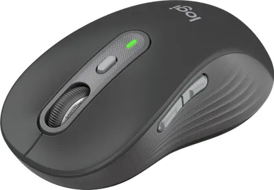 Produktbild von Logitech Signature Plus M750L, rechts, Optisch, RF Wireless + Bluetooth, 4000 DPI, Graphit
