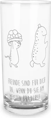 Produktbild von Mr. & Mrs. Panda Glas Schildkröte Maus 200 ml - Transparent - Geschenk, Beste Freundinnen, Wasserglas, Wasserbecher, Trinkglas, Cocktailglas, Freunde, Tumbler