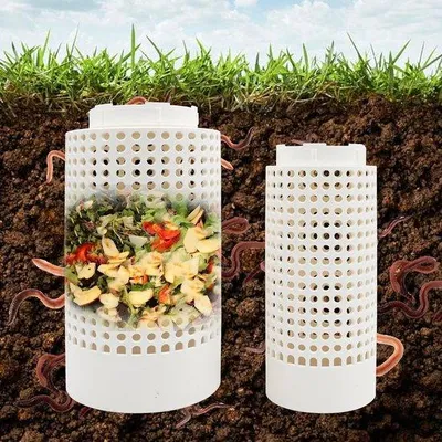 Produktbild von Kompostset aus zwei Kompostbechern für effiziente Gartenkommunale Kompostierung