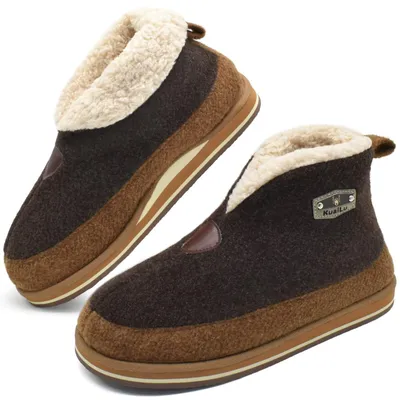 Imagen del producto de Zapatillas de estar por casa para hombre - Modelo alto cerrado - Forro cálido - Suela antideslizante - Antracita