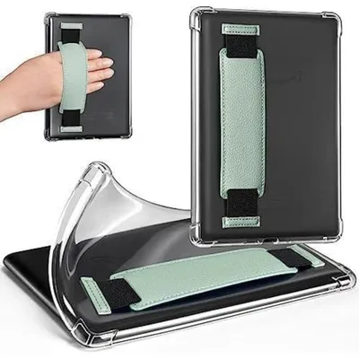 Immagine prodotto di Custodia trasparente in silicone morbido, antigraffio, color salvia, per Kindle Paperwhite di 6,8" (11ª generazione)