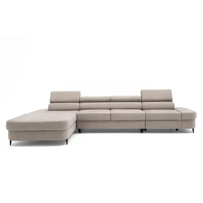 Produktbild von MUFFO Ecksofa JAZZ MAXI Links mit Schlaffunktion 125x195 Velours Beige