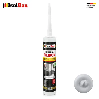 Isolbau Neutralsilikon 300 ml Fenstergrau Natursteinsilikon Dichtstoff Fugen