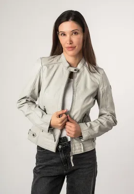 Produktbild von Mauritius - Damen Lederjacke Lammnappa silver grey : S