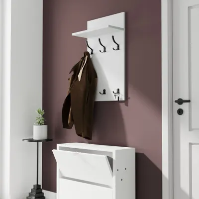 Obrázek produktu pro AKKE Hellgrau šatní panel MIDI - SCHWARZE háčky ŠxV: 50x90 cm