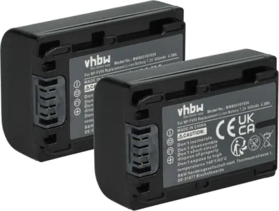 Produktbild von vhbw 2x Akku kompatibel mit Sony DCR-DVD610E, DCR-DVD710E, DCR-DVD810E, DCR-DVD650E Videokamera Camcorder (600 mAh, 7,2 V, Li-Ion) + Infochip