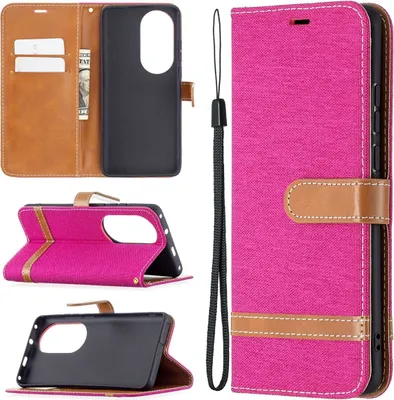 Produktbild von König Design Hülle kompatibel mit Huawei P50 Pro Kunstleder Handyhülle - Handy Case Rosa