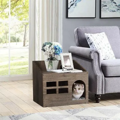 Immagine prodotto di Cuccia per cani - Marrone - Portata 20 kg - 47,3 x 35 x 42 cm - Con cuscino - Cuccia da interno - Trasportino per cani - Cuccia in legno