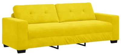 Produktbild von vidaXL 3-Sitzer-Sofa Gelb 220 cm Samt