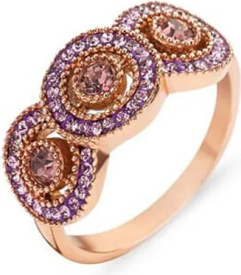 Immagine prodotto di Anello Victoria color oro rosa con pietra rosa