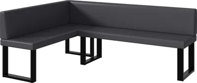 Produktbild von MEBLINI Eckbank für Esszimmer - Küchenbank - Essecke - Sitzecke Küche - TONI - U-Beine 142x196x87cm Links - Grau Kunstleder