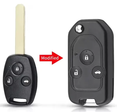 Immagine prodotto di Guscio per chiave auto pieghevole trasformabile, compatibile con Honda Accord, Civic, CR-V, Pilot, Fit, 3 pulsanti, lama inclusa, senza elettronica
