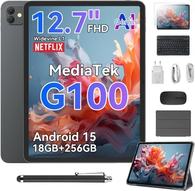 Blackview Link 8 Tablet 12.7 Inch 2K+ FHD Display 90Hz, Android 15 Gemini AI MediaTek G100 18GB RAM + 256GB ROM + 2TB TF 8400mAh/PC Mode/Widevine L1/F