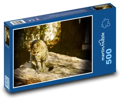 Produktbild von Puzzle 500 Katze im Gartensonnenlicht - martinpuzzle