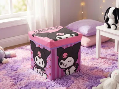 Produktbild von Hello Kitty Kinder Spielzeug Korb Spielzeugkorb Deckel 30x30x30 cm