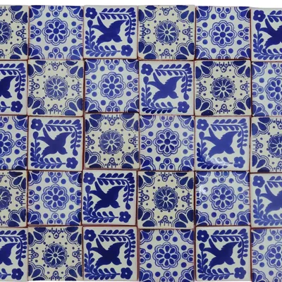 Productafbeelding van Solidchoice - Handgemaakte Mexicaanse Talavera Tegels, 5 cm, Set van 50