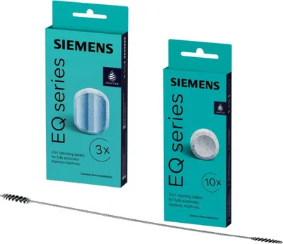 Produktbild von SIEMENS TZ80001 10 Reinigungstabletten + 3 Entkalkungstabletten für EQ Series + Reinigungsbürste