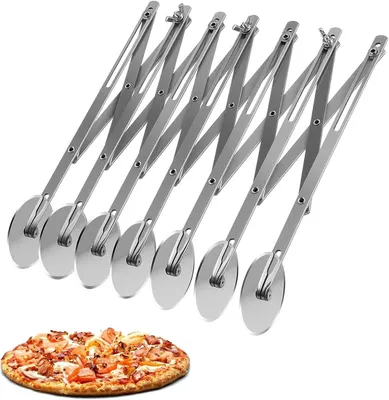 Obrázok produktu pre Krájač na pizzu 7 koliesok, nastaviteľný, nehrdzavejúca oceľ, pre kuchyňu