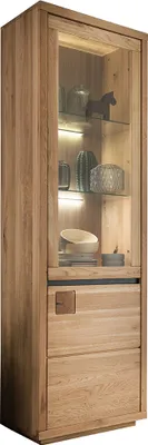 Produktbild von Vitrine 65 cm breit Eiche massiv geölt WINCHESTER-69