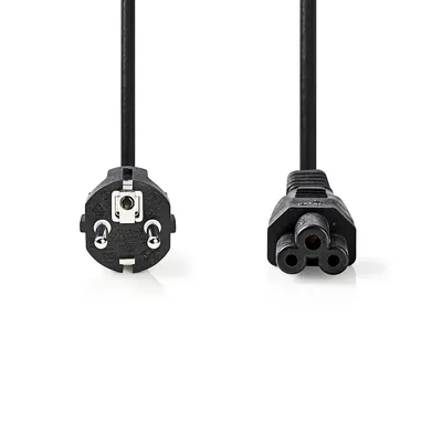 Produktbild von Nedis Stromkabel - Schutzkontaktstecker - IEC-320-C5 - Gerade - Gerade - Vernickelt - 5.00 m - Rund - PVC - Schwarz - Label