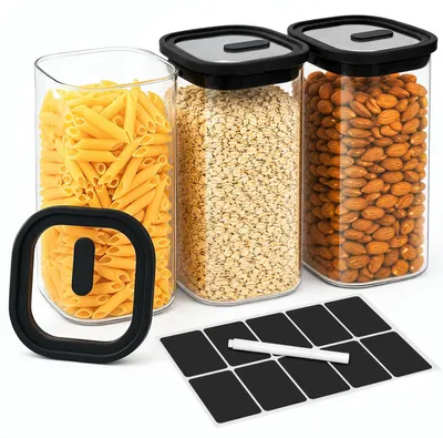 Obrázek produktu pro Sada 3 vzduchotěsných skleněných nádob s víkem - 1200 ml
