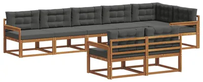 Produktbild von vidaXL Outdoor-Sofagarnitur 8 stk. Natur und Anthrazit