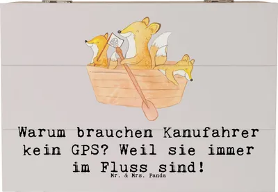Produktbild von Mr. & Mrs. Panda holzschatulle Kanu Lebensweg 22 x 15 cm - Grau Pastell - Geschenk, Box, Outdoor, Paddeln, Schatzkiste, Fluss, Teamsport, Sportler, Abenteuer, Sportart