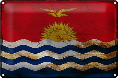 Produktbild von Blechschild Flagge Kiribati 30x20cm Flag of Kiribati Rost
