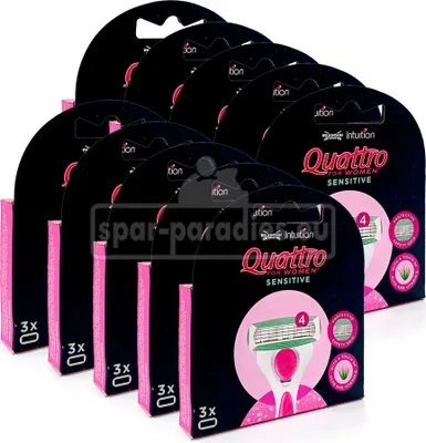 Produktbild von Wilkinson Quattro for Women Sensitive Rasierklingen, Packung mit 3 x 10 Stück