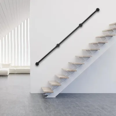 Immagine prodotto di Corrimano per scale - Ringhiera per scale - Acciaio inossidabile - Nero